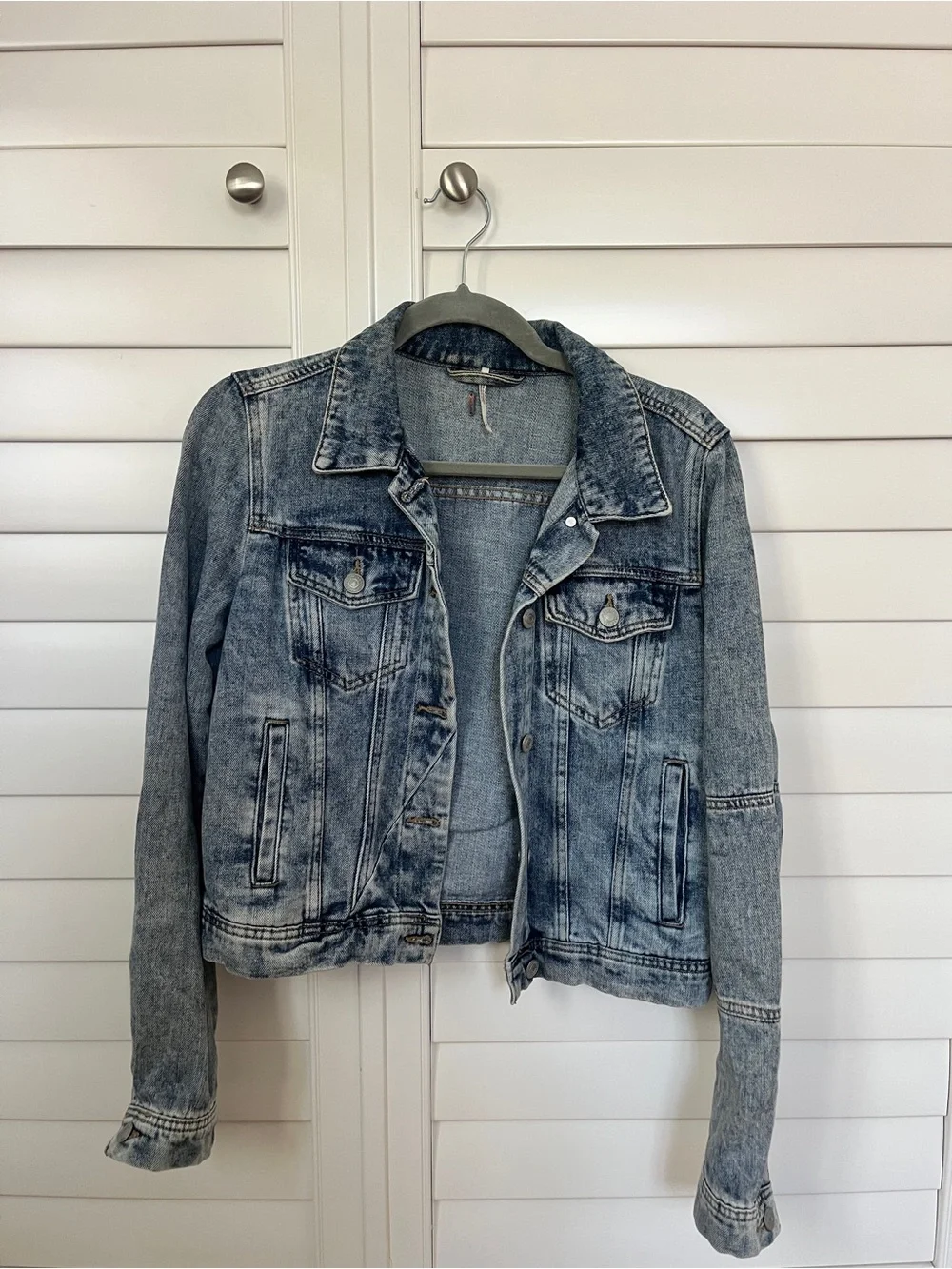 Free People Light Wash Denim Jacket